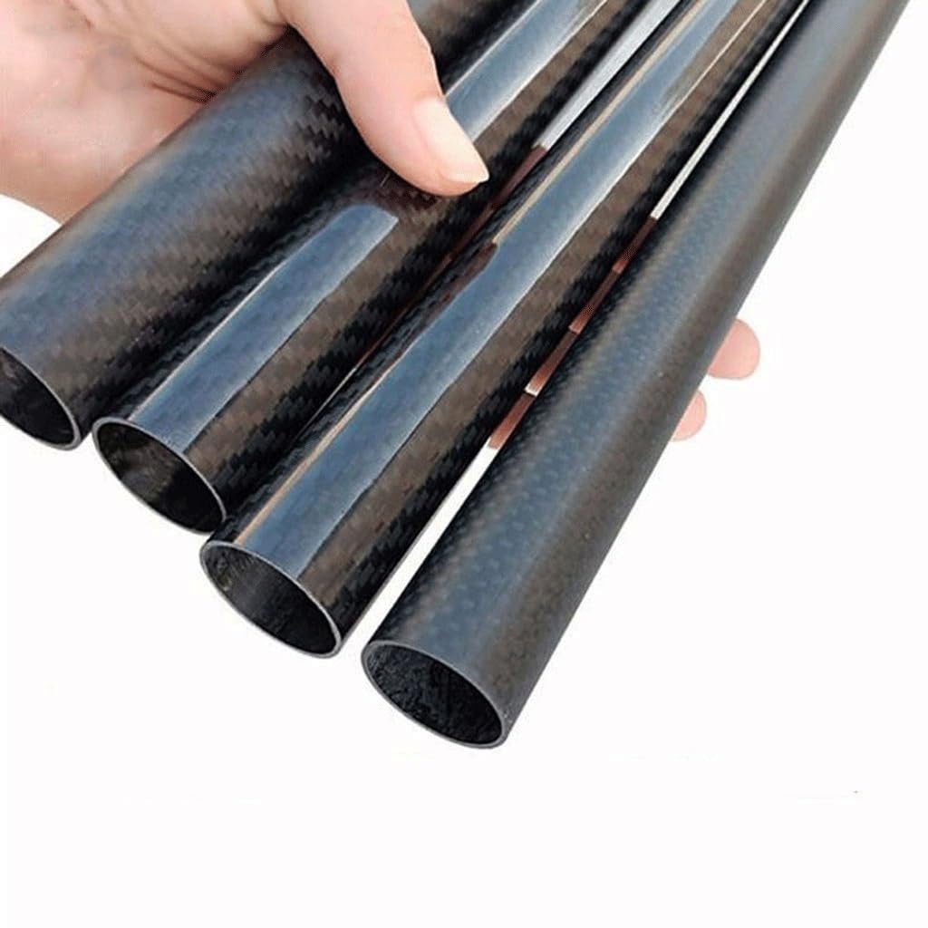 Tubo circolare in fibra di carbonio 3K, parete da 1 mm, diametro esterno 21-30 mm, lunghezza 500 mm.(23x21x500mm)