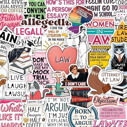 100Pcs Law Stickers for Laptop, Planner, Lawyer Stickers - Law Gifts - Lawyer Party Decorations - Gift for Women & Men