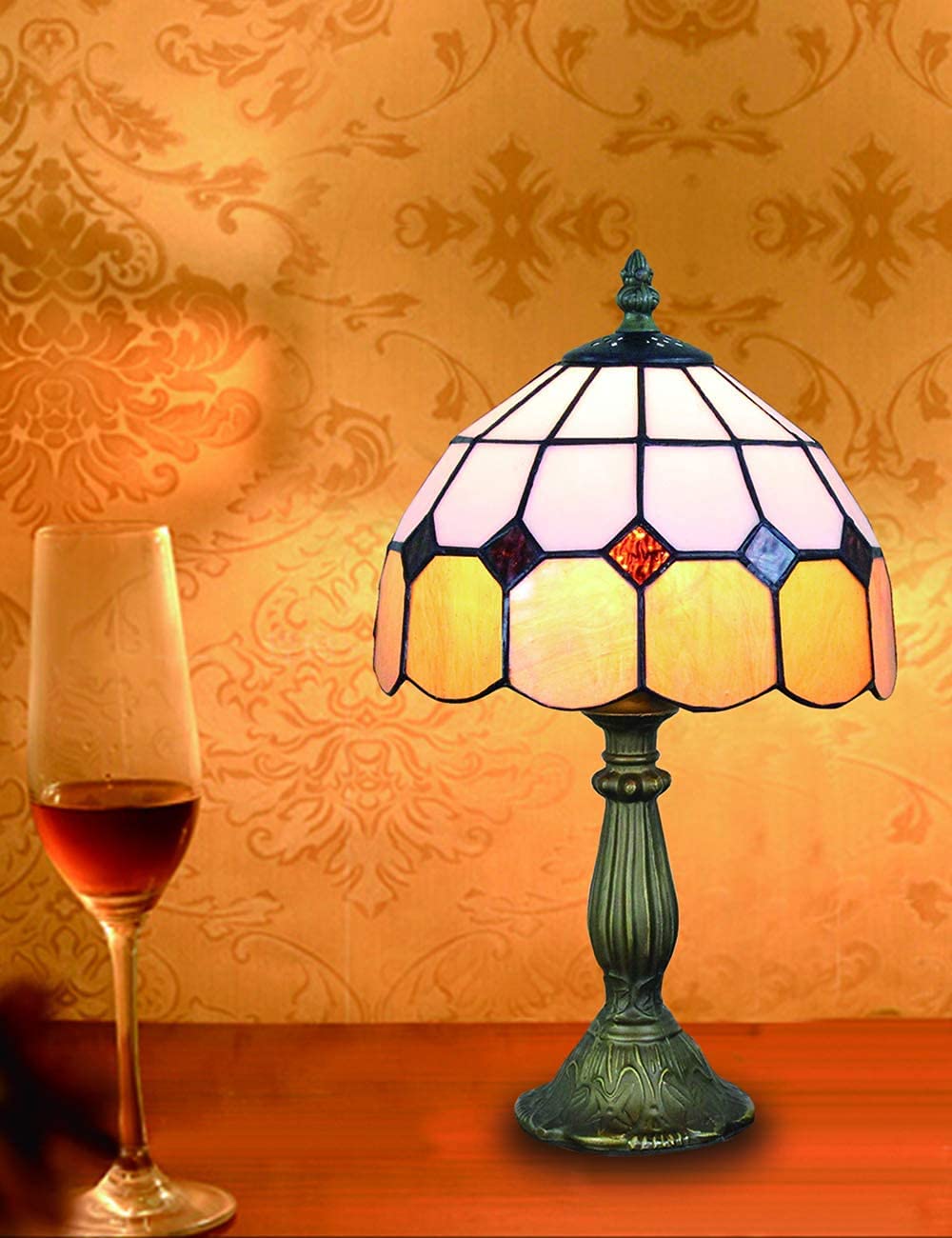 CCXXYGWJ Lampy w stylu salonu Bursztynowa lampka nocna do sypialni 8 cali (4 kolory do wyboru) (kolor: niebieski)
