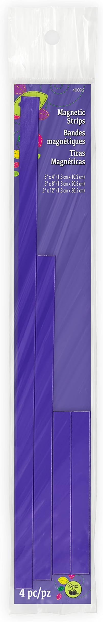 LoRan 40092 Magnetic Strips, Purple 4 Count, Large