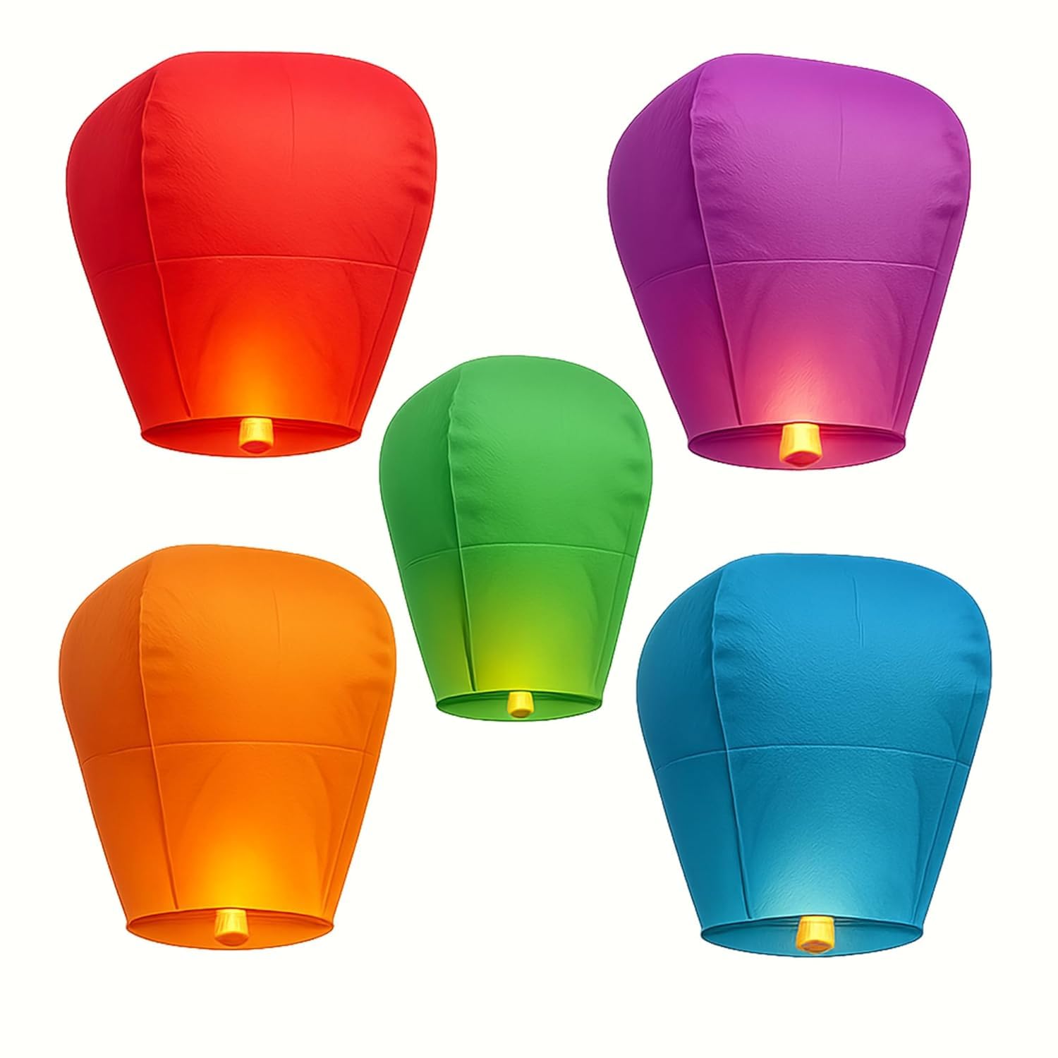 Sky Lantern Paper Assorted Colour Hot Air Balloon for Diwali/Christmas/Marriage/All Festival with Fuel Wax Candle for Birthday New Year (Pack of 5)-image-31