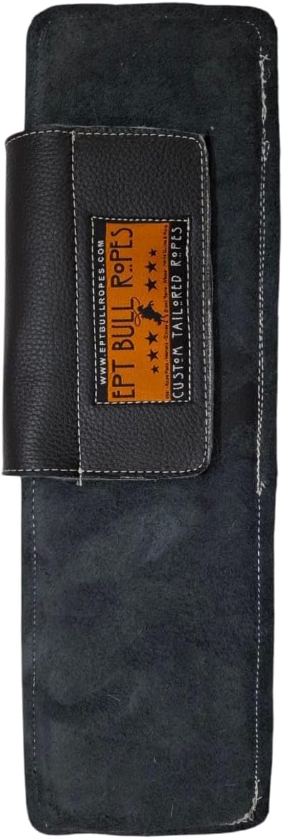 EPT Bull Ropes Brazilian Bull Riding Rope Pad Adult Black Leather & Sheep Wool Pad 13" x 4"