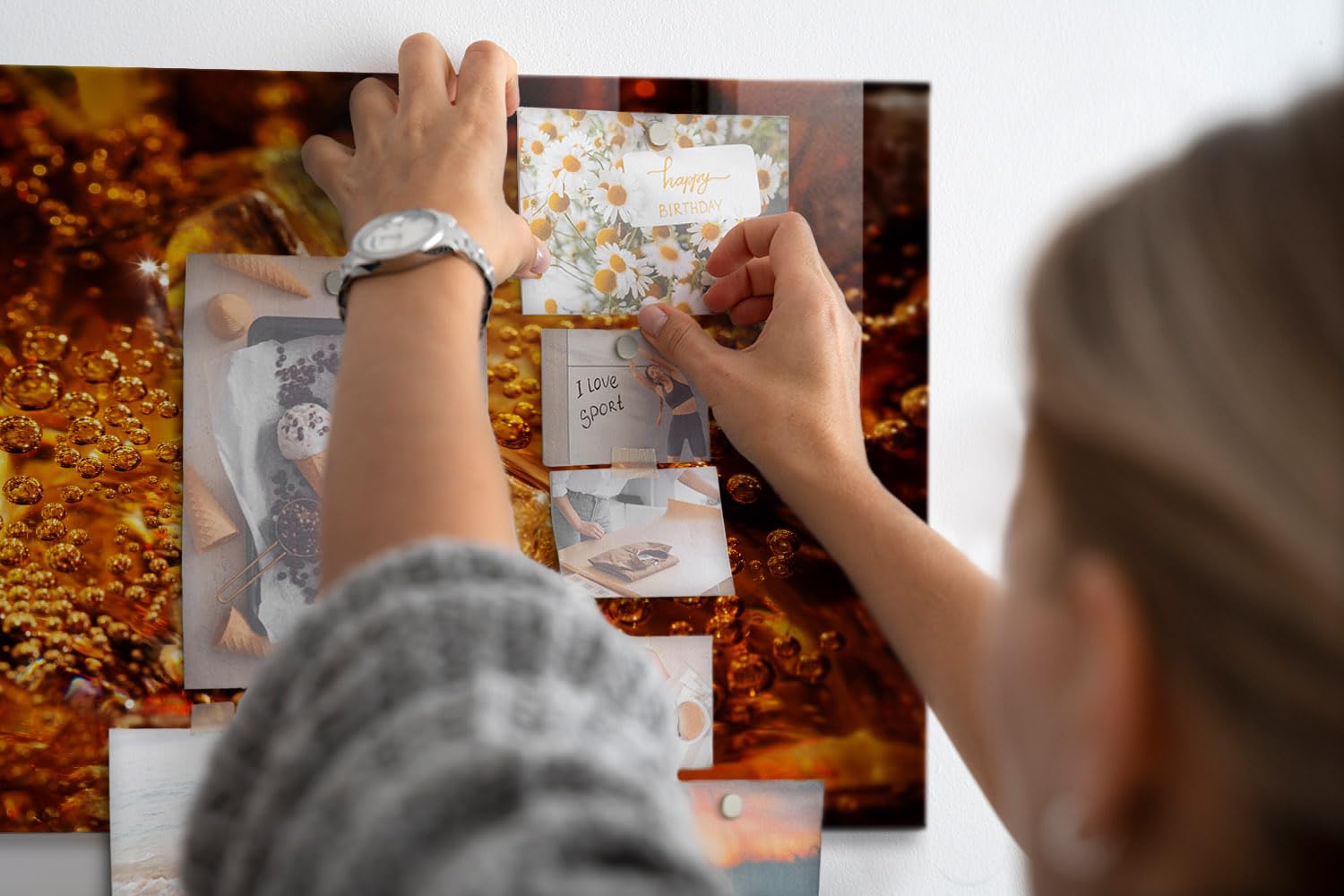 Magnettafel für Schule Gastronomie und Büro 60x40 Zoom-Getränk | Pinnwand | Glas | Memo | Organizer | Planer | Sicherheitsglas | Paneel | Infoboard | Wochenplaner | Terminkalender