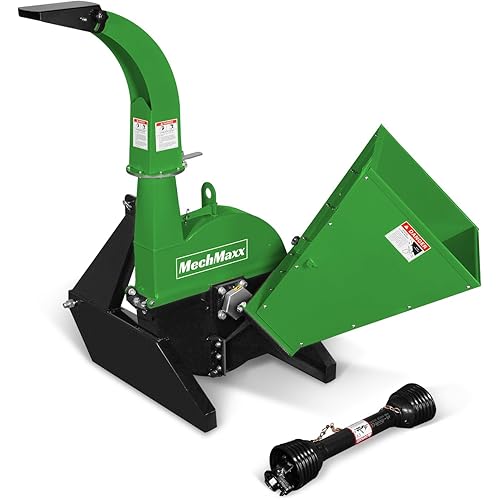 4'' Inch PTO Powered 3 Point Wood Chipper Shredder Mulcher Attachment for Tractors Up to 45HP, (PTO Shaft Included), Model BX42S Green