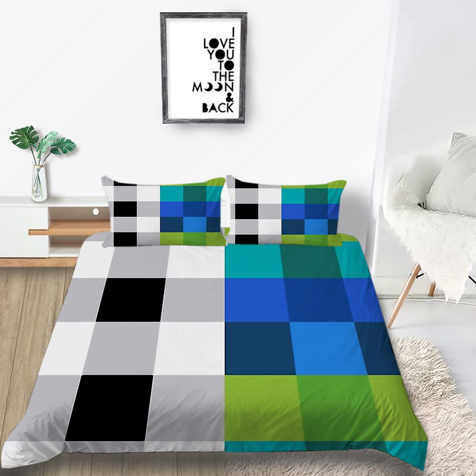 Premium 3D Puzzle Di Plaid Di Moda Creativa 200X200 Cm Printed Duvet Linen, Easy Care Bedding Copripiumino E Federe,Antiallergico, A Prova Di Umidità, Resistente Agli Acari Della Polvere