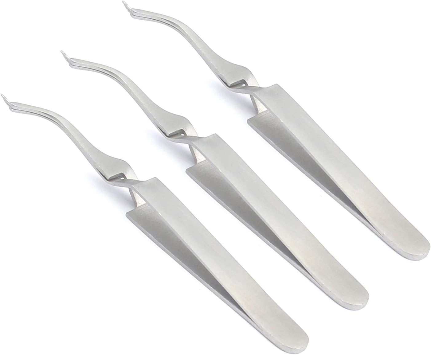 3× Dental Buccal Tube De Bonding Tweezers 5.5" Bracket Placement Reverse Action Narrow End Forcep Pliers Orthodontics Instruments