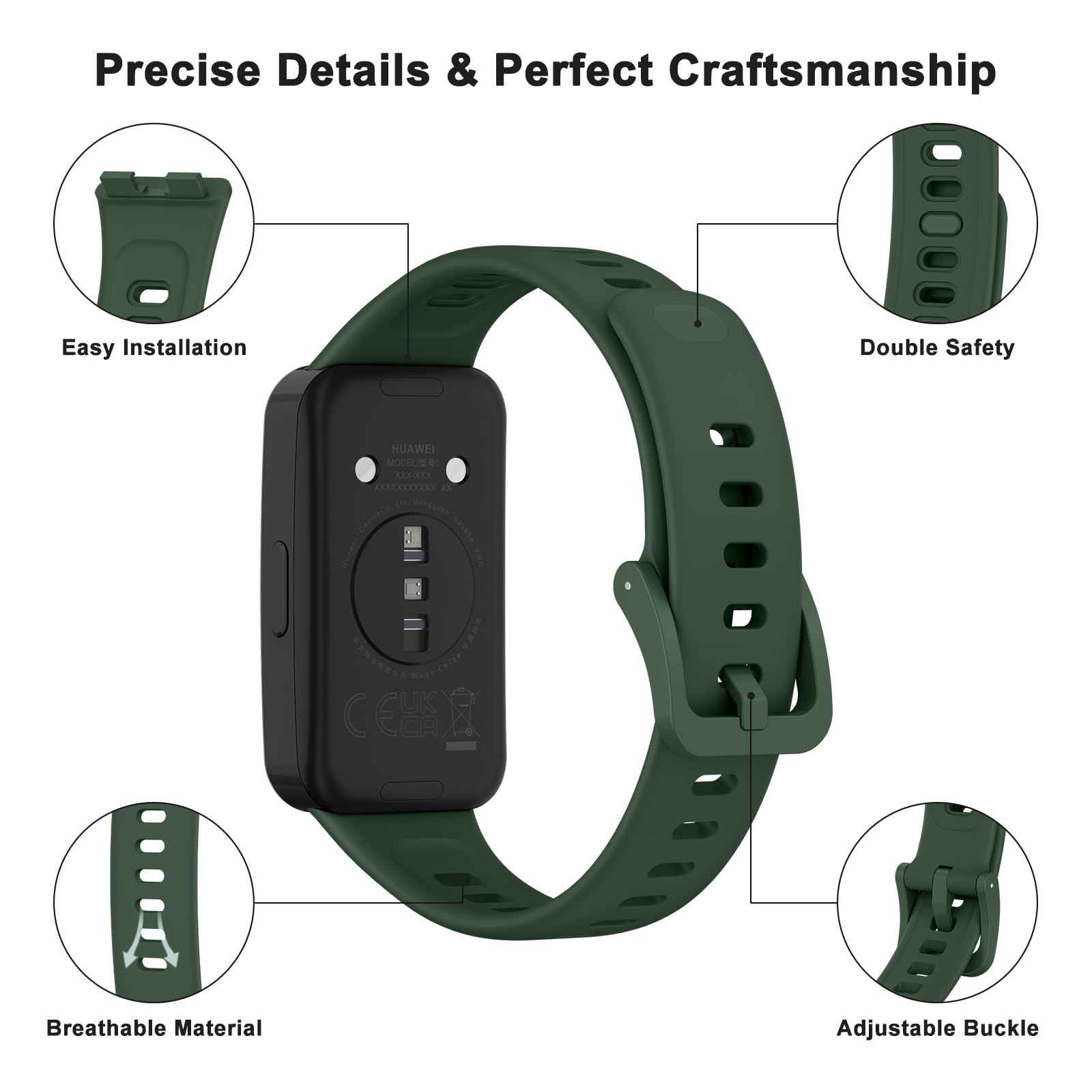 Amzpas 3 sztuki bransoletek do Huawei Band 9 / Huawei Band 8, dla kobiet i mężczyzn, silikonowe, sportowe paski zastępcze, do Huawei Band 9/8, 3 sztuki
