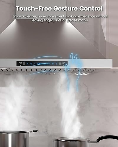 Miniatura 3 de JOCO Campana extractora de montaje en pared de 30 pulgadas, campana de ventilación de chimenea de cocina de acero inoxidable de 900 CFM, convertible