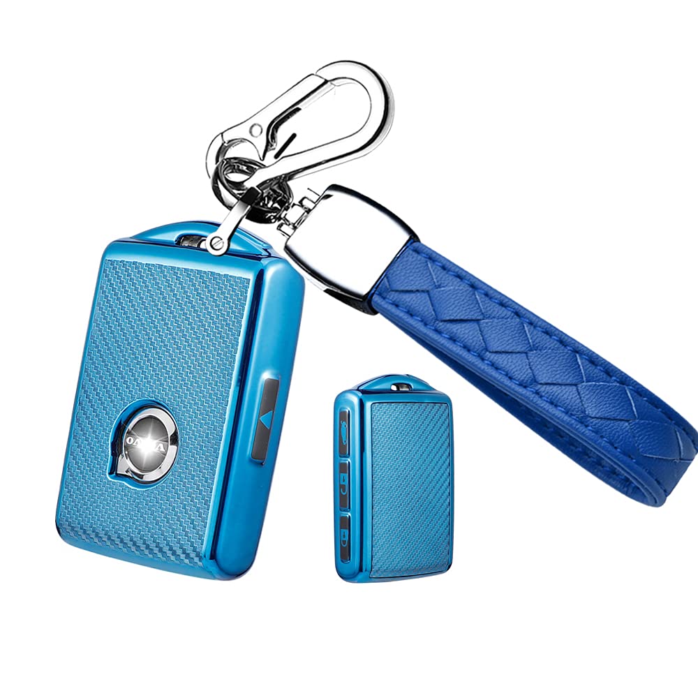 HIBEYO Funda para llavero Volvo con textura de piel de poliuretano
