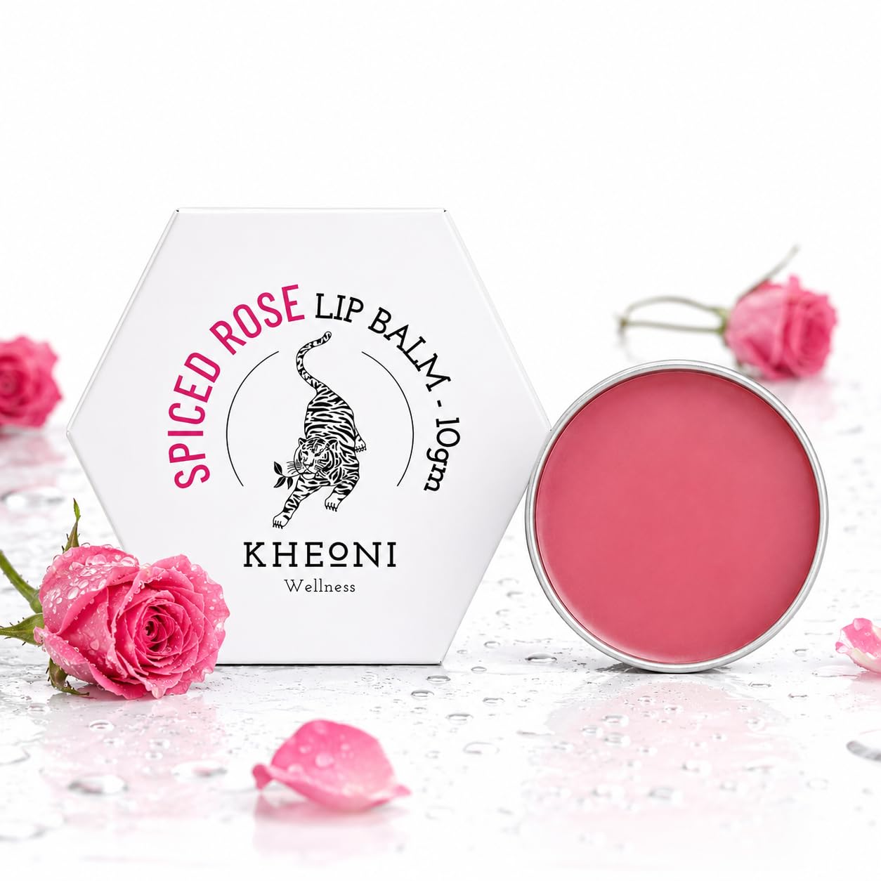 Spiced Rose Lip Balm Infused with Vitamin E and Beeswax | 100% Natural | Repairs Chapped Lips, Brightens Pigmented Dark Lips, Heals dryness, Non-Sticky, Soft & Smooth - 10 gm-image-6
