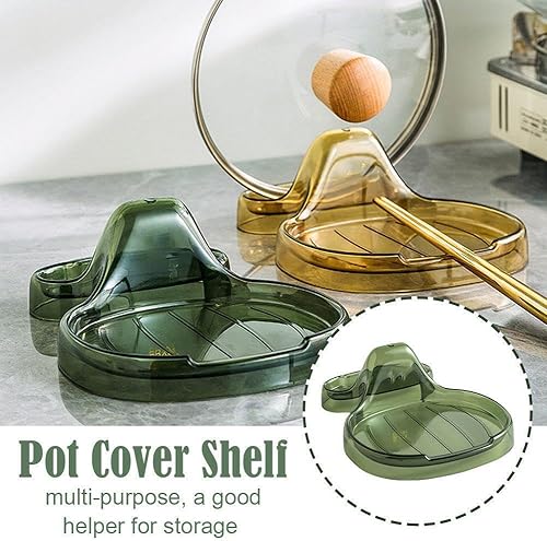 Miniatura 8 de Espátula de cocina multifunción con soporte para tapa, soporte versátil para cucharones, soporte para cuchara de cocina resistente al calor, soporte