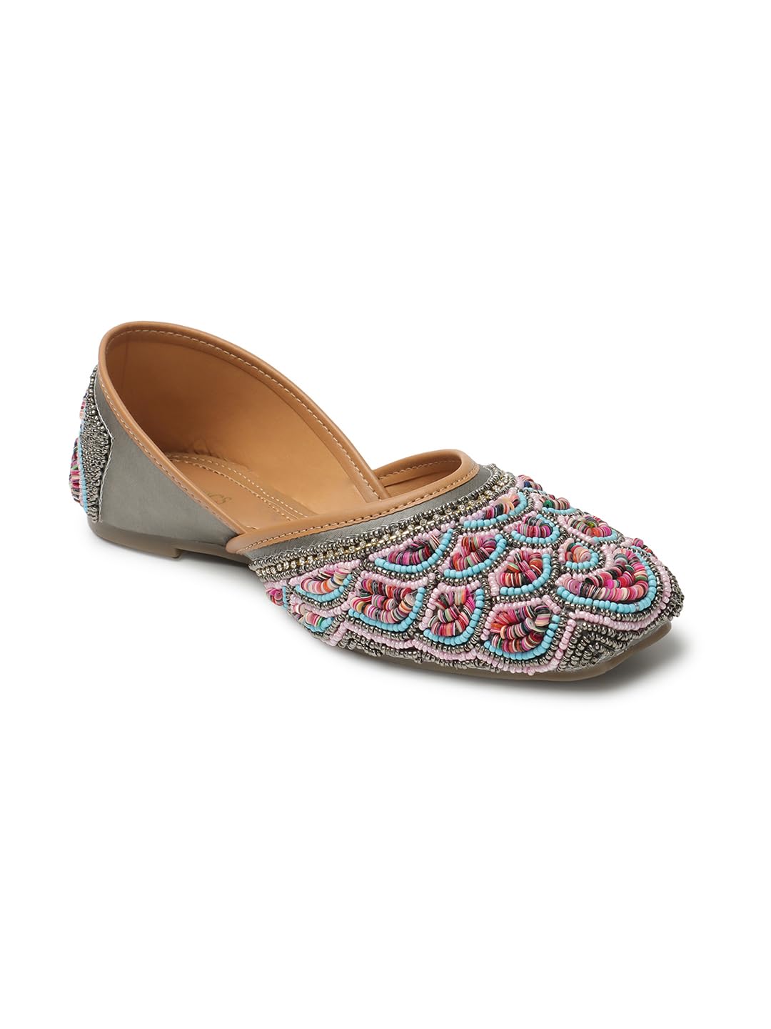 Women's Embellished Round Toe Slip-On Flat Ballet Shoes-image-3