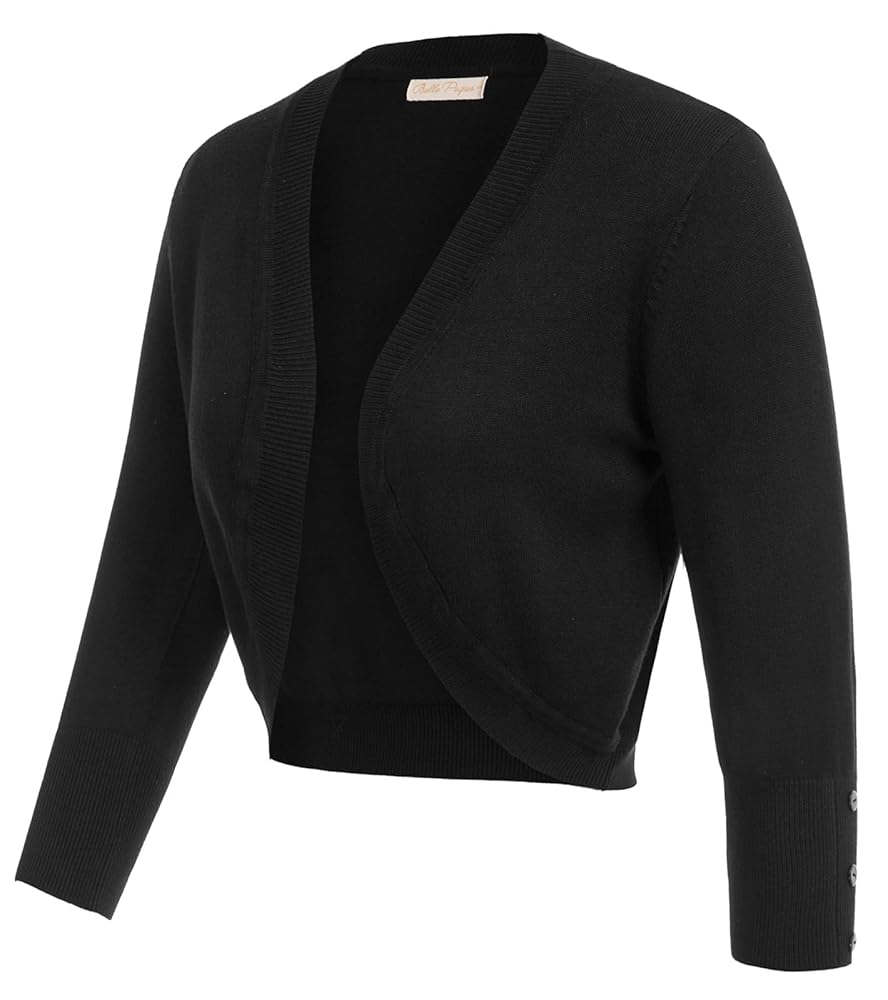 Belle Poque Womens Summer 3/4 Sleeve Bolero Shrug Open Front