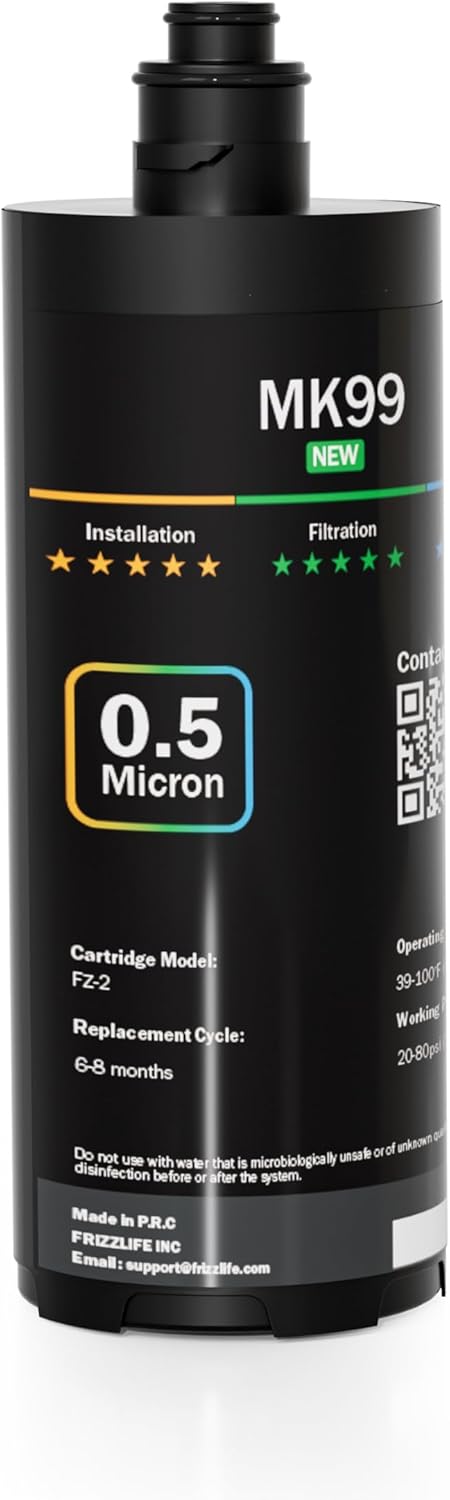 Frizzlife MK99 Replacement Filter Cartridge With FZ-2 Filter Cartridge, Black