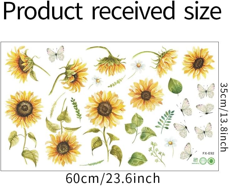 Miniatura 6 de fanquare Calcomanías de pared con diseño de margaritas y abejas de girasol, decoración de pared para el hogar, oficina, decoración de pared para