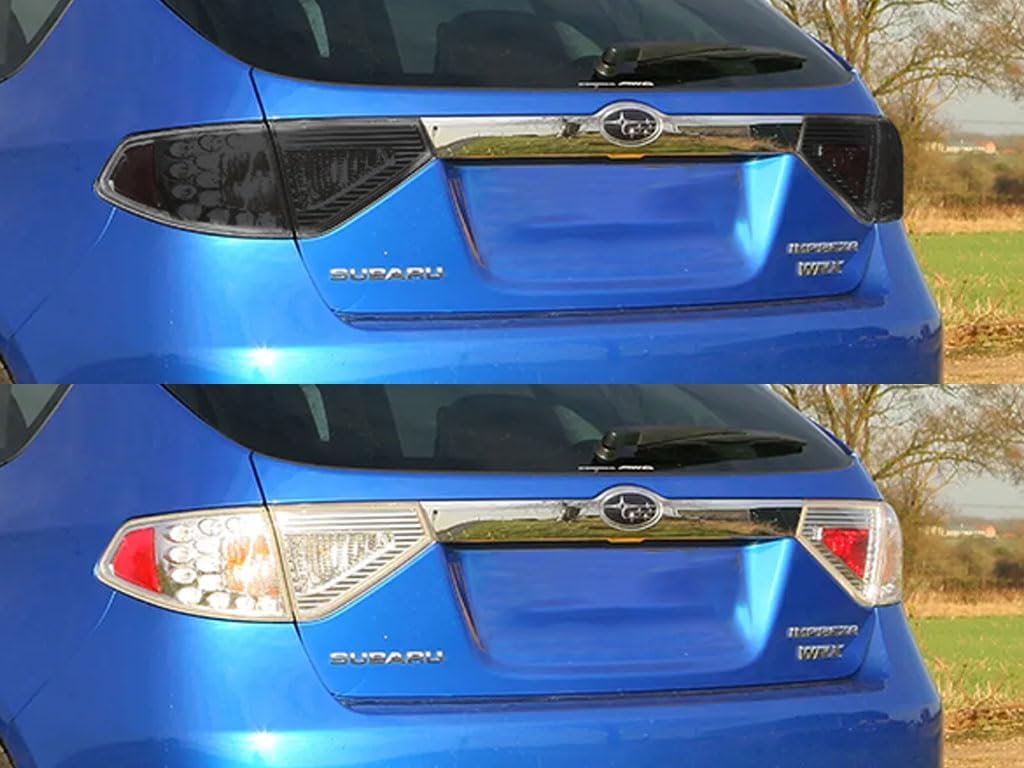 Rvinyl Tail Light Pre Cut Film Tint Cover Kit in Blackout Smoke Compatible with Subaru Impreza 2008-2011 Hatchback - Adhesive Backs