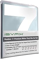 Vista 67 de iSYFIX - Calcomanías de vinilo blancas con número 0 (cero) - Juego de 6 unidades de 1.5 pulgadas autoadhesivas - Decalcomanías premium troqueladas