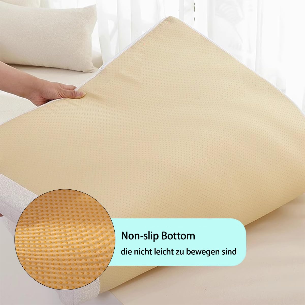 Panca antiscivolo 130 x 50 cm per interni finestra sedile Pad Anti Cat Scratch Fur Cush per scarpiera pianoforte bianco crema comodo e supporto slish