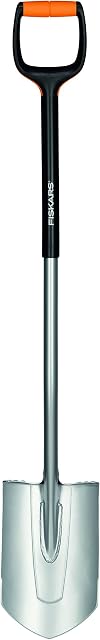FIskars Szpadel ogrodniczy do ciężkich i kamienistych gleb, Ostry, Długość: 120 cm, Ostrze stalowe/ trzonek z tworzywa sztucznego wzmocnionego włóknem szklanym, Czarny/ pomarańczowy, Xact, L, 1003683
