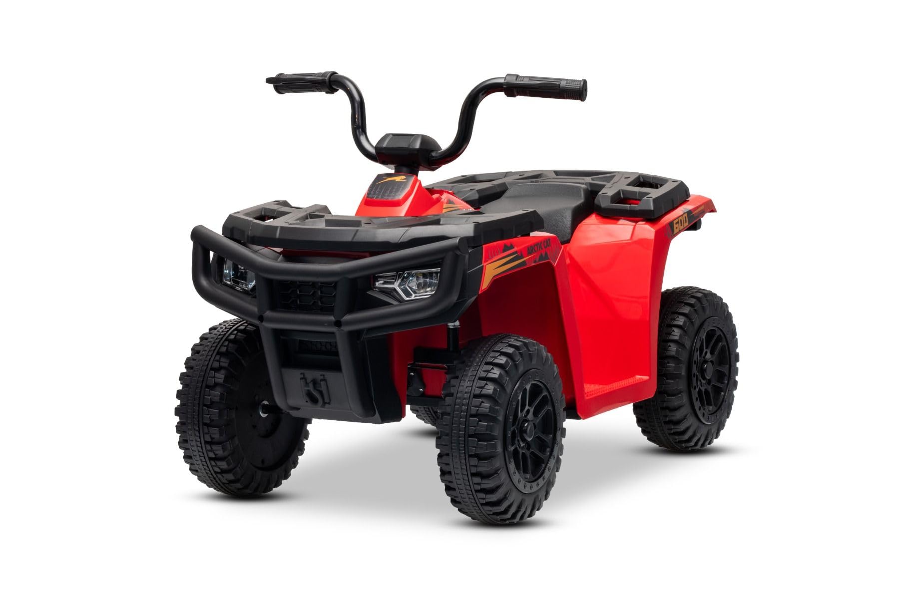 Licencjonowany elektryczny Quad Cat 12V, tylna skrzynia biegów, czerwone, oświetlenie LED, akumulator litowy, 2 silniki 25W