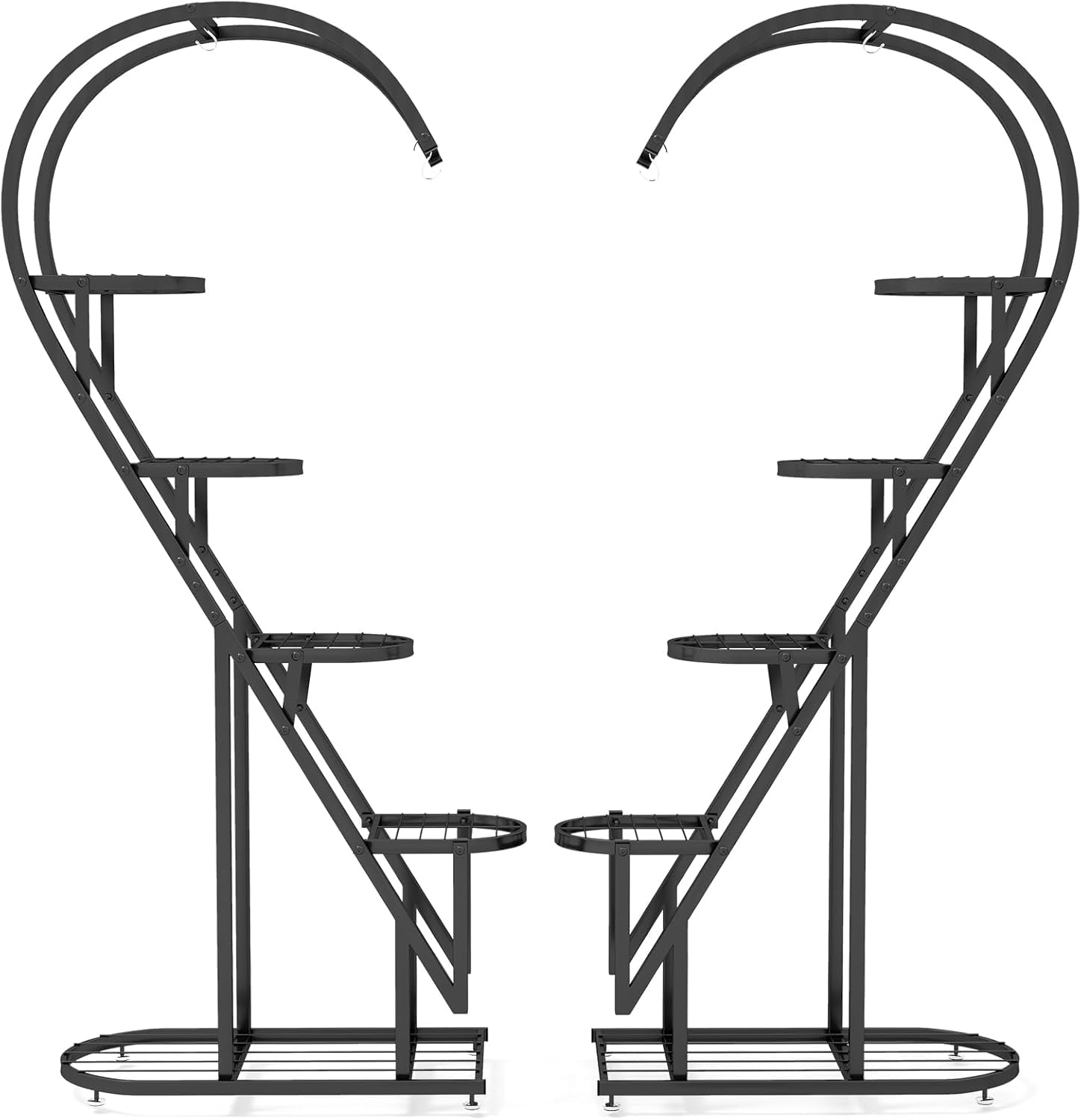 Soporte de metal para plantas con protección antivuelco y estantes de 5 niveles