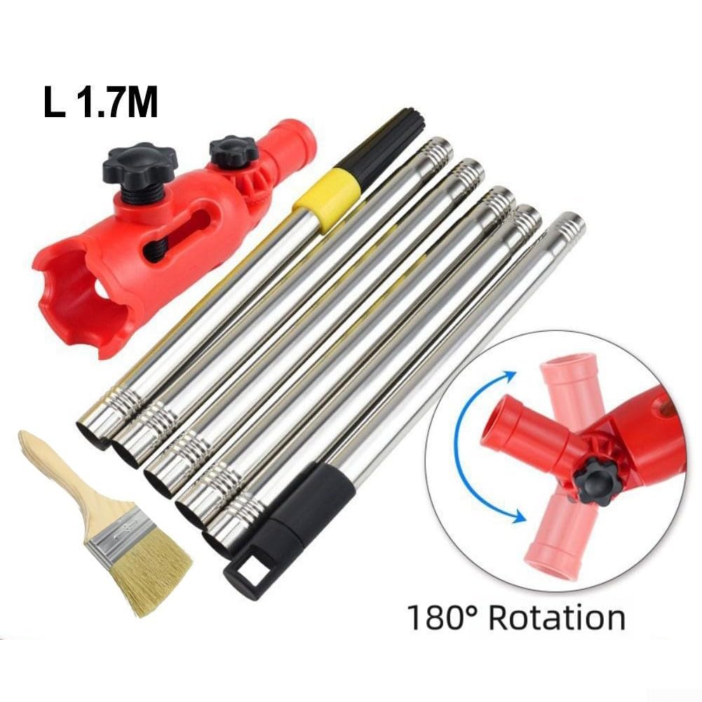 Support d'extension de pinceau multi-angles, extension de pinceaux à peinture multi-angles avec angles réglables pour plafonds et peinture longue portée