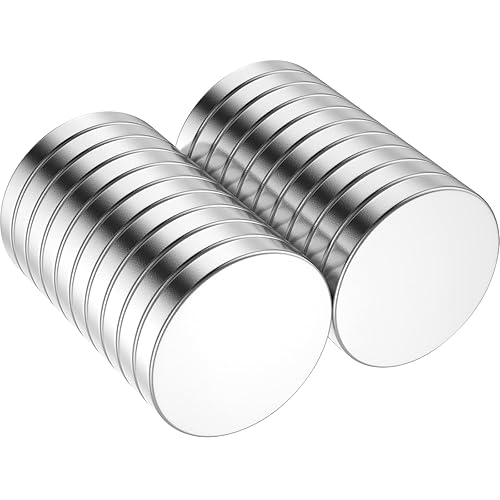 FHSVUD 20 imanes de disco de neodimio de 0.79 x 0.12 pulgadas, resistentes, permanentes, decorativos de tierras raras para nevera, oficina,