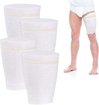 Catheter Leg Bag Holder 4 Count Fabric Catheter Sleeves Urine Leg Bag Holder - Urinary Drainage Bag Stay in Place Urine Bags for Legs Foley Catheter Bag Holder Strap for Men or Women S-4pack