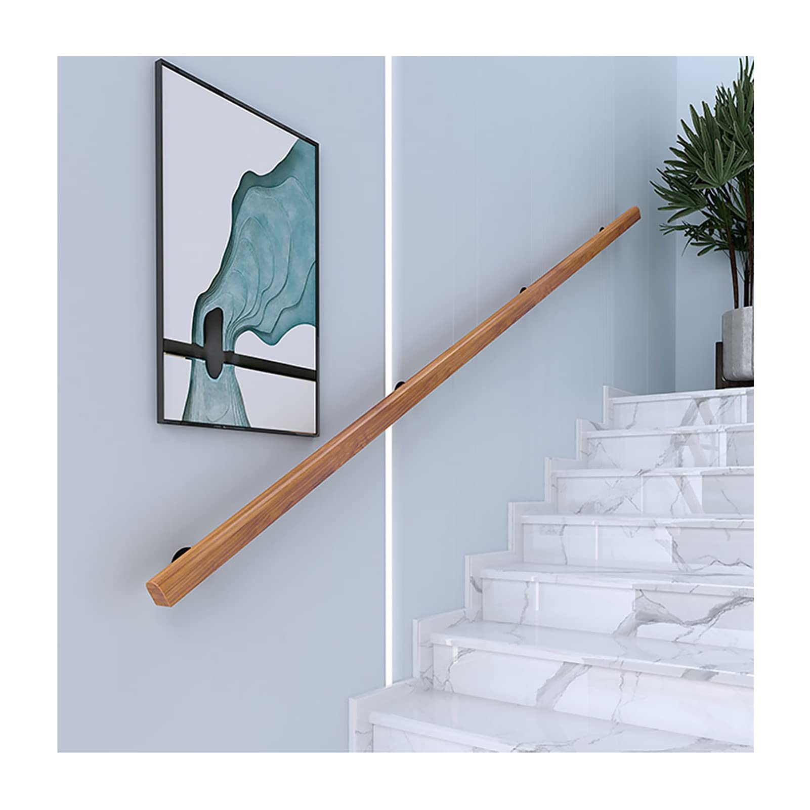 Pasamanos De Madera, Pasamanos De Pared De Madera Maciza, Utilizados En Interiores/Al Aire Libre, Hogar, Villas, Ancianos Y Niños Pasamanos De Madera, Barandas De Madera Autoam(Size:150cm)