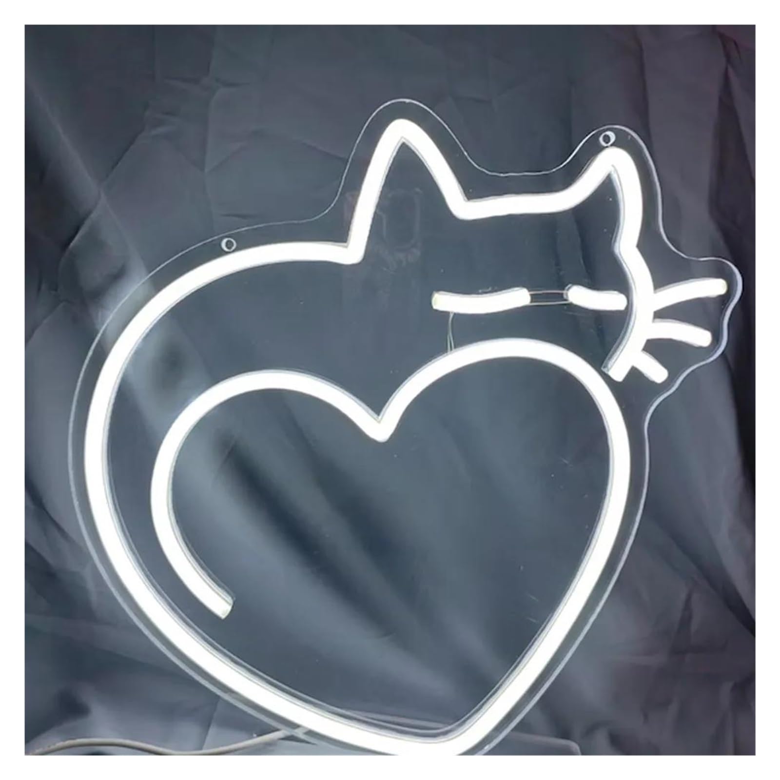 LEMST Signs Lamp Cat Neon Sign Cat Love Neon Light, Cute Cat Light Room Decor, Animal Neon Sign 30x30cm(A)
