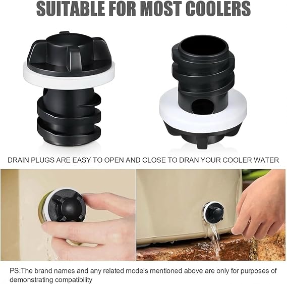Honoson Cooler Drain Plug Replacement Parts Cooler Accessories Kit Compatible with Most Rotomolded Coolers Including Most Major Brands Small Drain Plug with Leak-Proof Design
