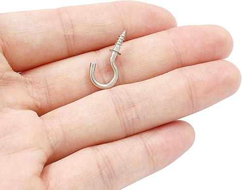 Vista 24 de 120 ganchos de tornillo de 1/2 pulgada, gancho de pared de techo de metal niquelado para colgar, color negro