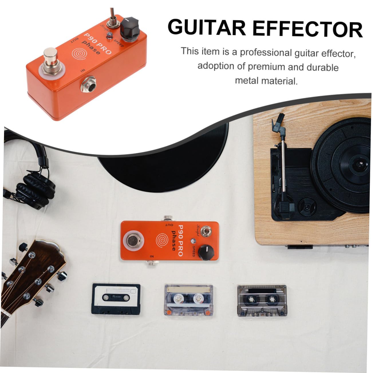 Kleiner Phaseneffektor Stabile Klangcharakteristik Kompaktes Metallgehäuse für Gitarre für Proberaum und Zuhause