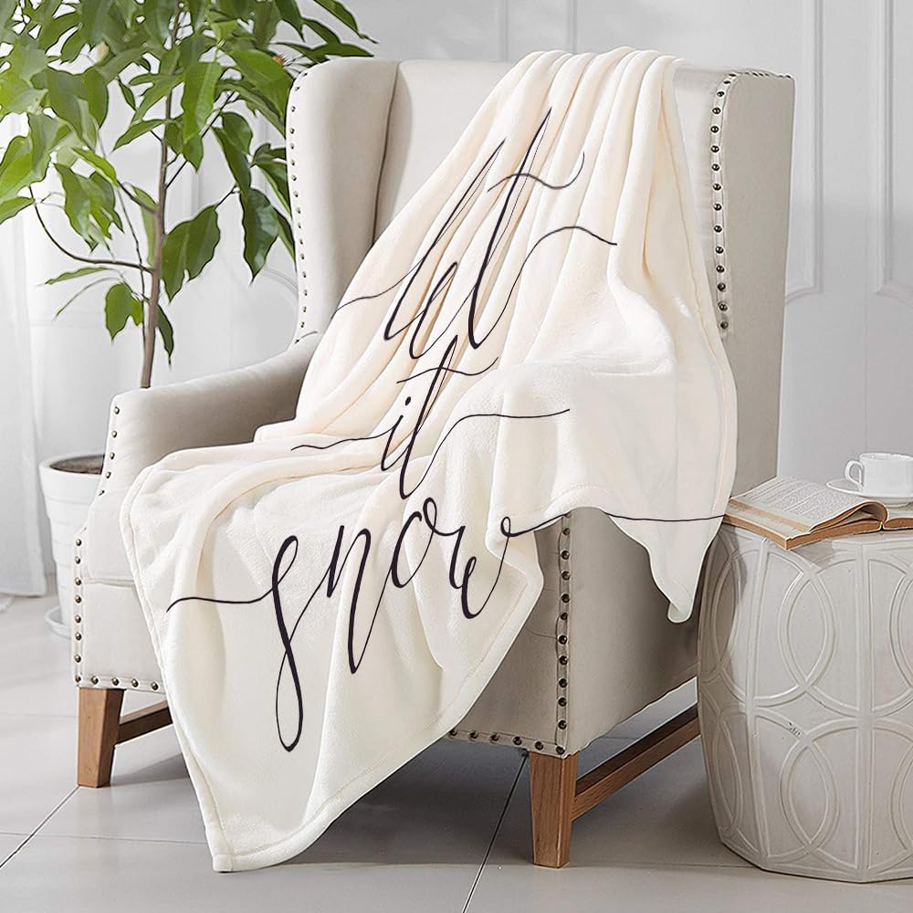 SHAARI Throw Blanket for Couch, Sofa, Settees and Chairs,Let It Snow