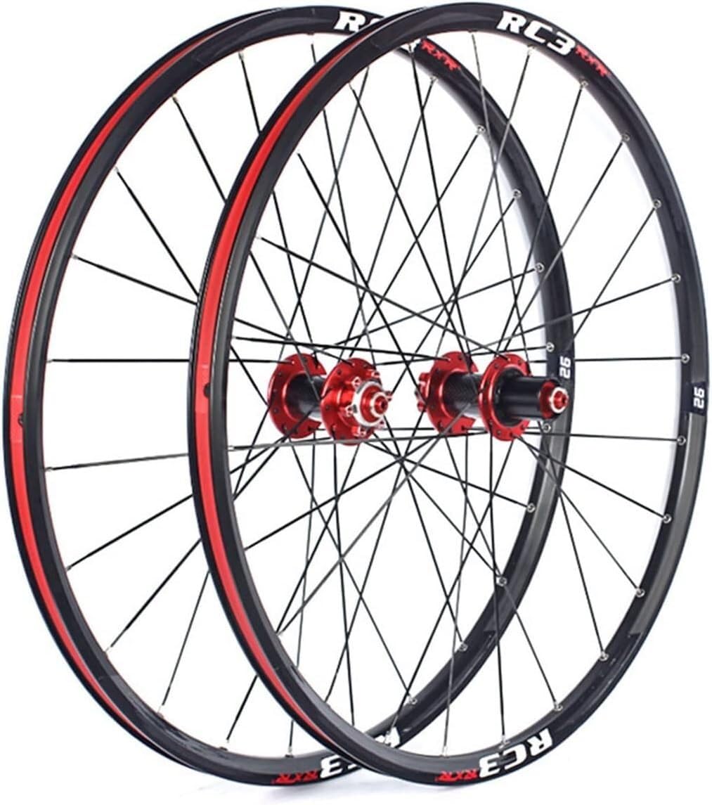 Roues de VTT 26 pouces carbone ELzEy ultra légères 24 trous pour disques