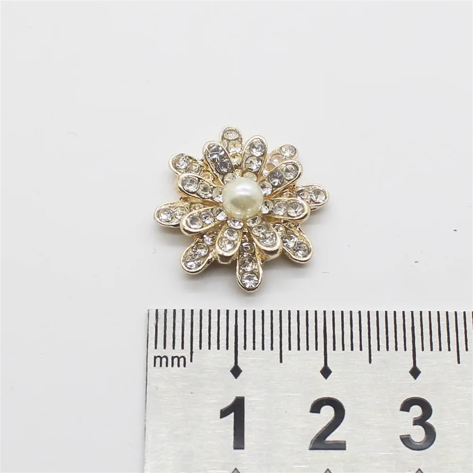 Bottoni automatici in metallo, bottoni per jeans, Bottoni 20mm 10 Pz/lotto Fiore Perla Pulsante Strass FAI DA TE Abbellimento Centro Decorazione Accessori