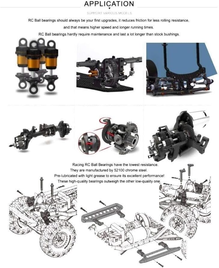 RC ボールベアリングセット用制御システムアクセサリー スラッシュ 4x4 究極 #6807L 21 個 ホビー RC カートラック