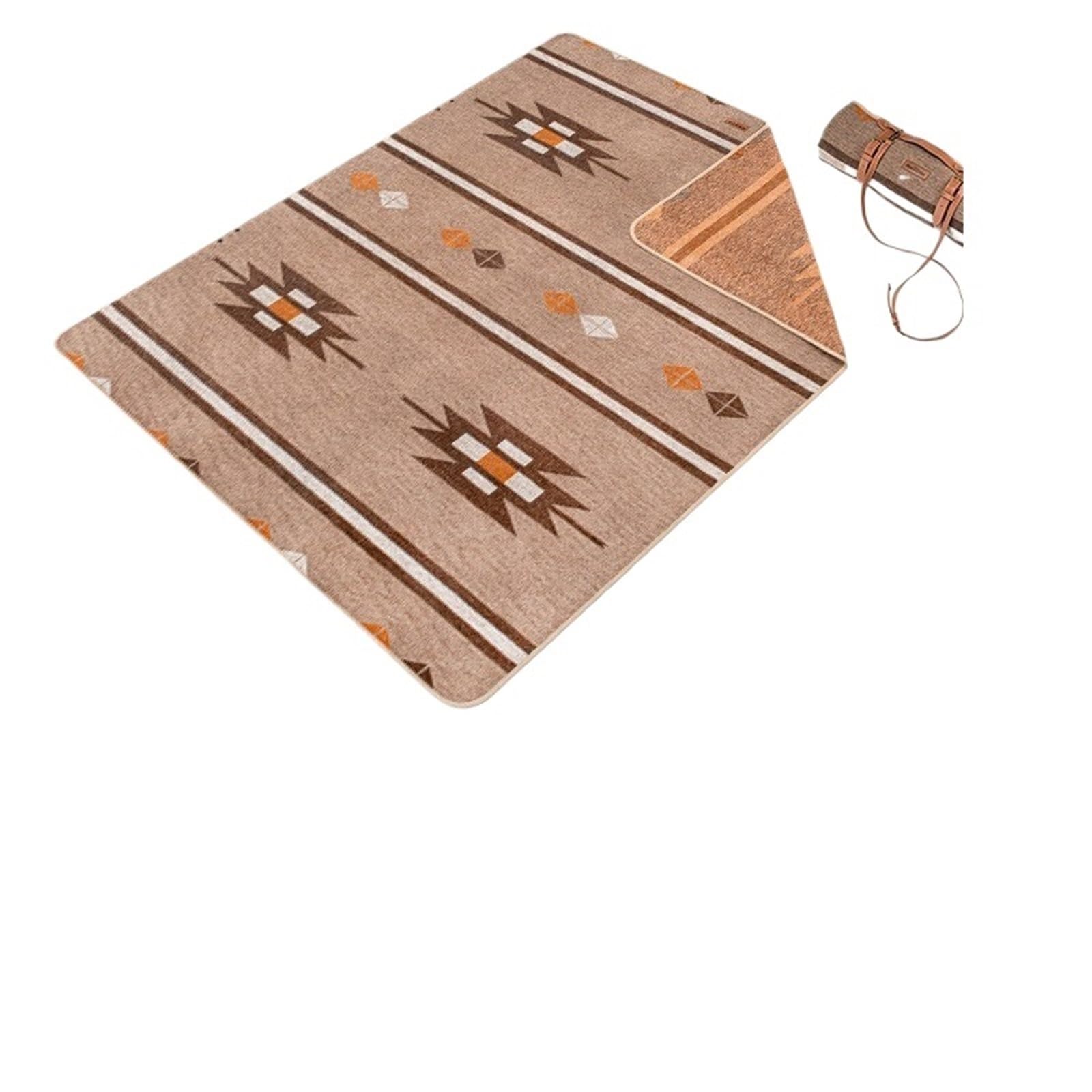 Manta de Picnic, Chal multifunción for Exteriores, Tienda campaña, Alfombra, Poncho Suave, Grueso, cálido, portátil, 200 x 150 cm(Light Khaki)