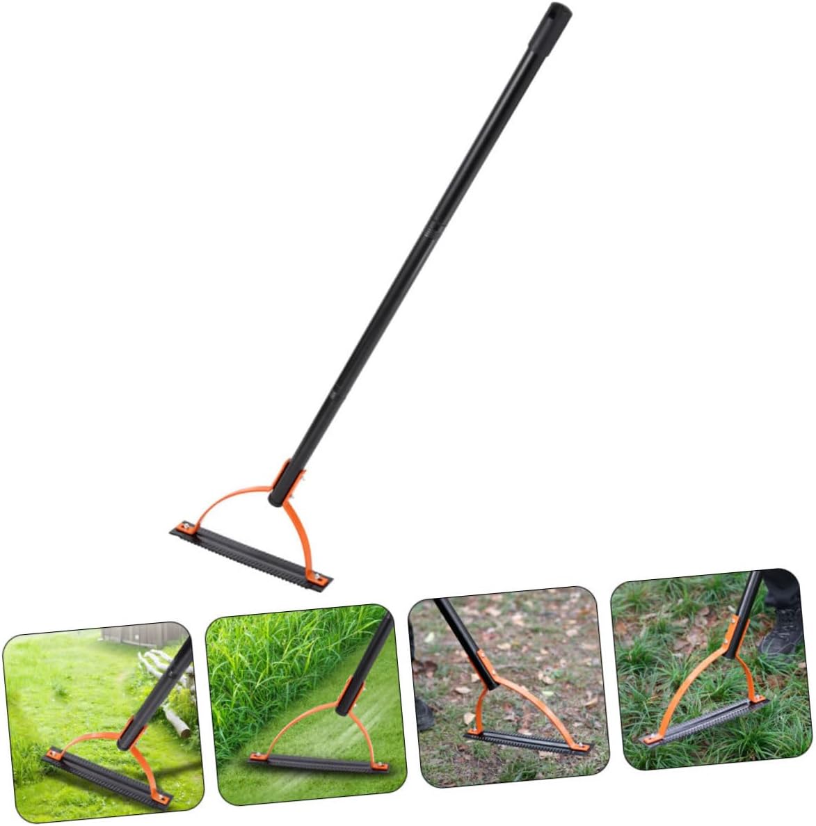 ibasenice -Handled Manual Grass Cutter Serrated Double-Edged Blades for Efficient Trimming Garden Maintenance for Heavy Use