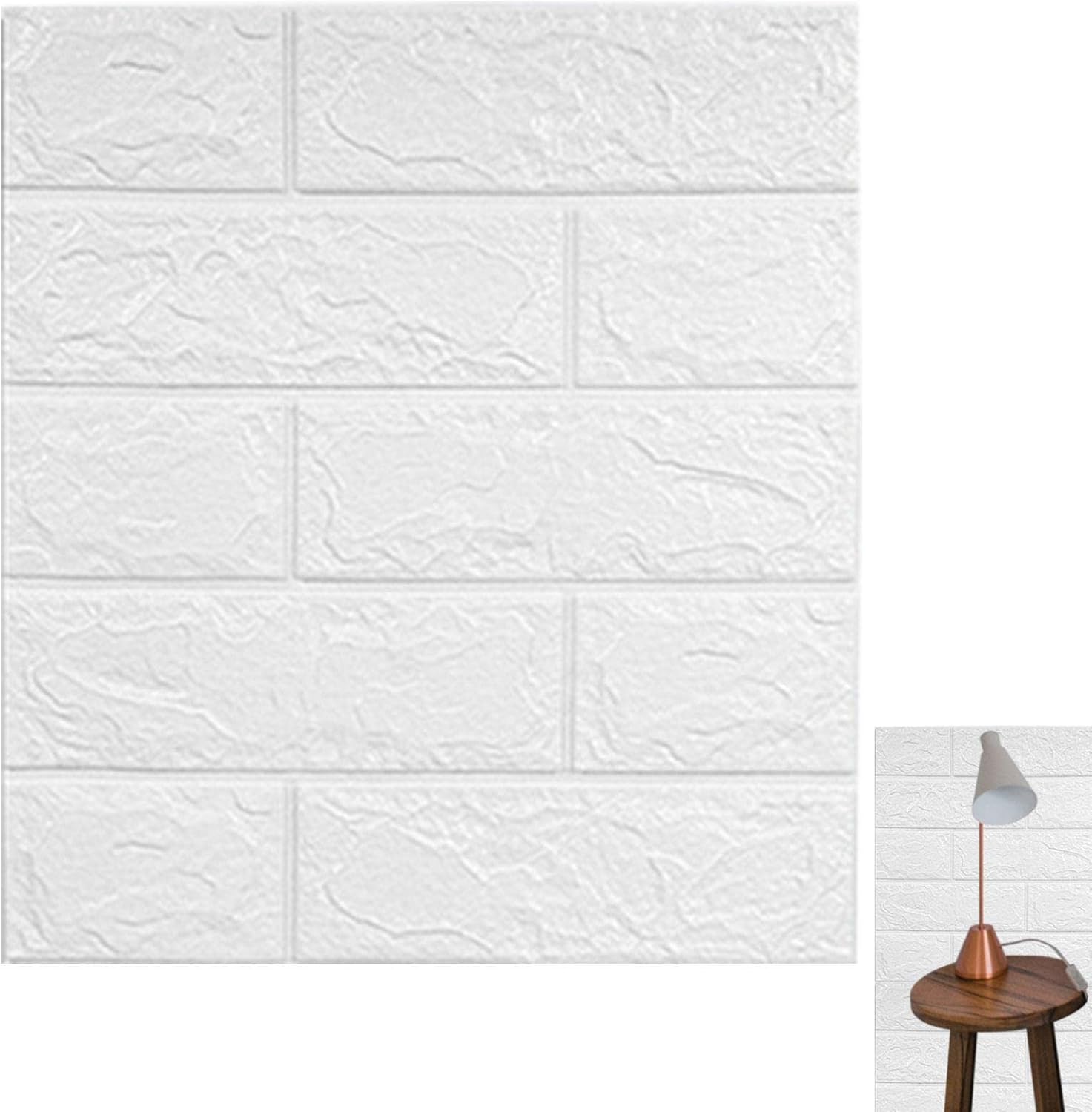 Brick Wallpaper Peel and Stick, Adhesive Faux Bricks Wall Panels Peel