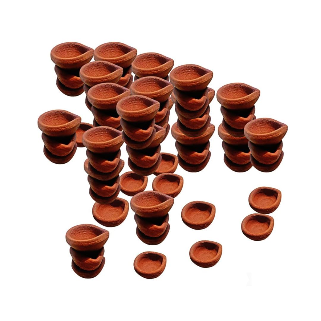 Buy Traditional Diwali Ke Diya | Handmade Original Terracotta Natural Clay  Diya for Festivals | Mitti Ka Diva | Diyas for Pooja | Diwali ka Diya (12)  ...