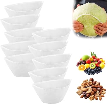 10PCS Cheese Cloth Bags for Straining, Large Bowl-shaped Reusable Nylon Cheese Cloth Filter Bag Fine Mesh Multi-Purpose Food Filter Bag for Nut Milk, Juice, Oat Milk, Vegetable Juice