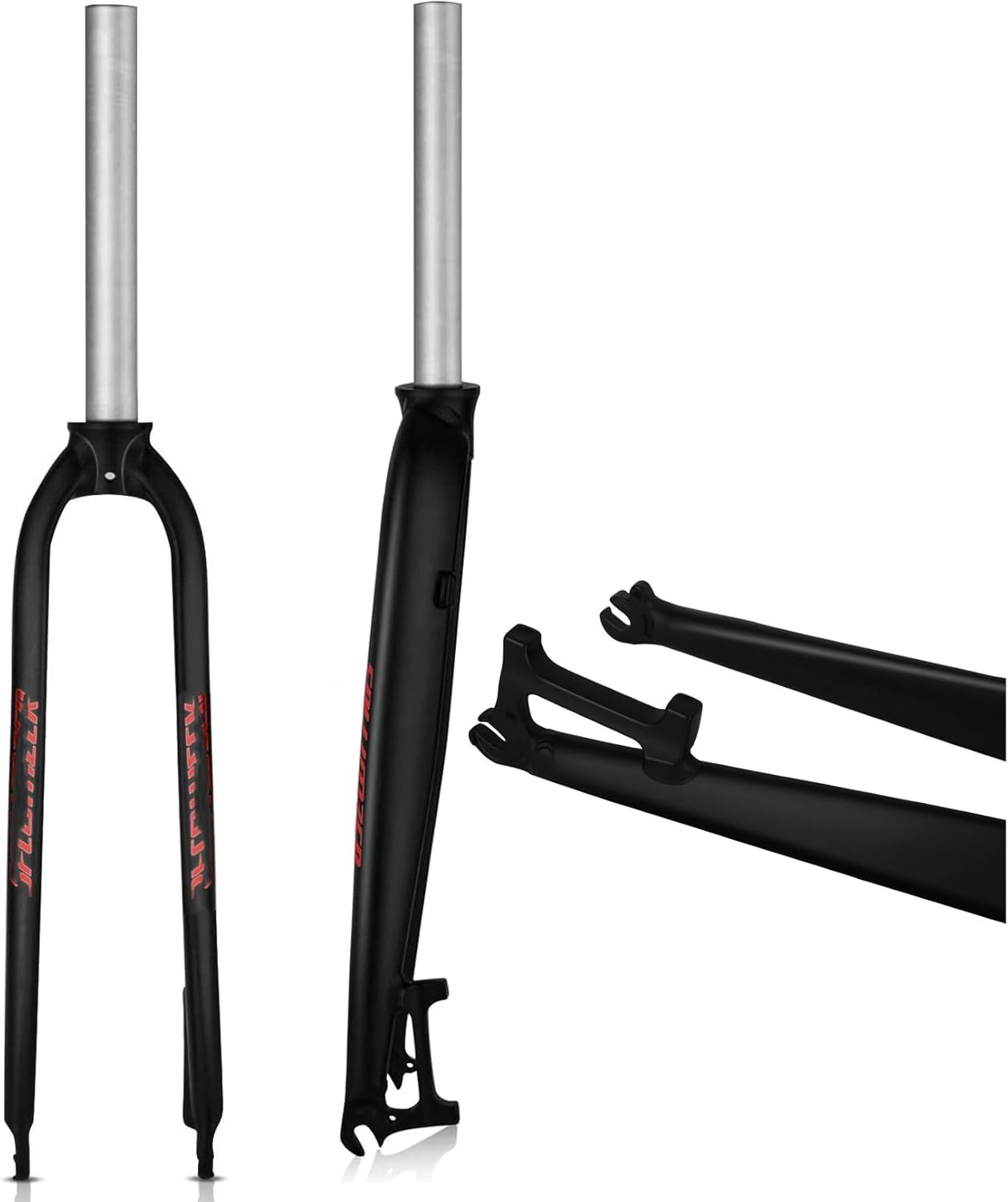 Rigid Front Fork 1-1/8" 26/27.5/29" Aluminum Alloy Rigid Disc Brake MTB Gravel Road Bike Fork, 28.6mm Threadless Straight Tube Superlight Mountain Bike Front Forks