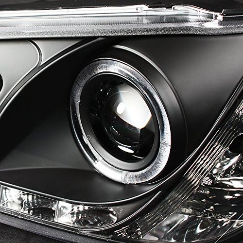 AKKON - For 01-05 Lexus Altzza IS300 Black Bezel Projector DRL Daylight LED Strip Headlights Replacement Pair