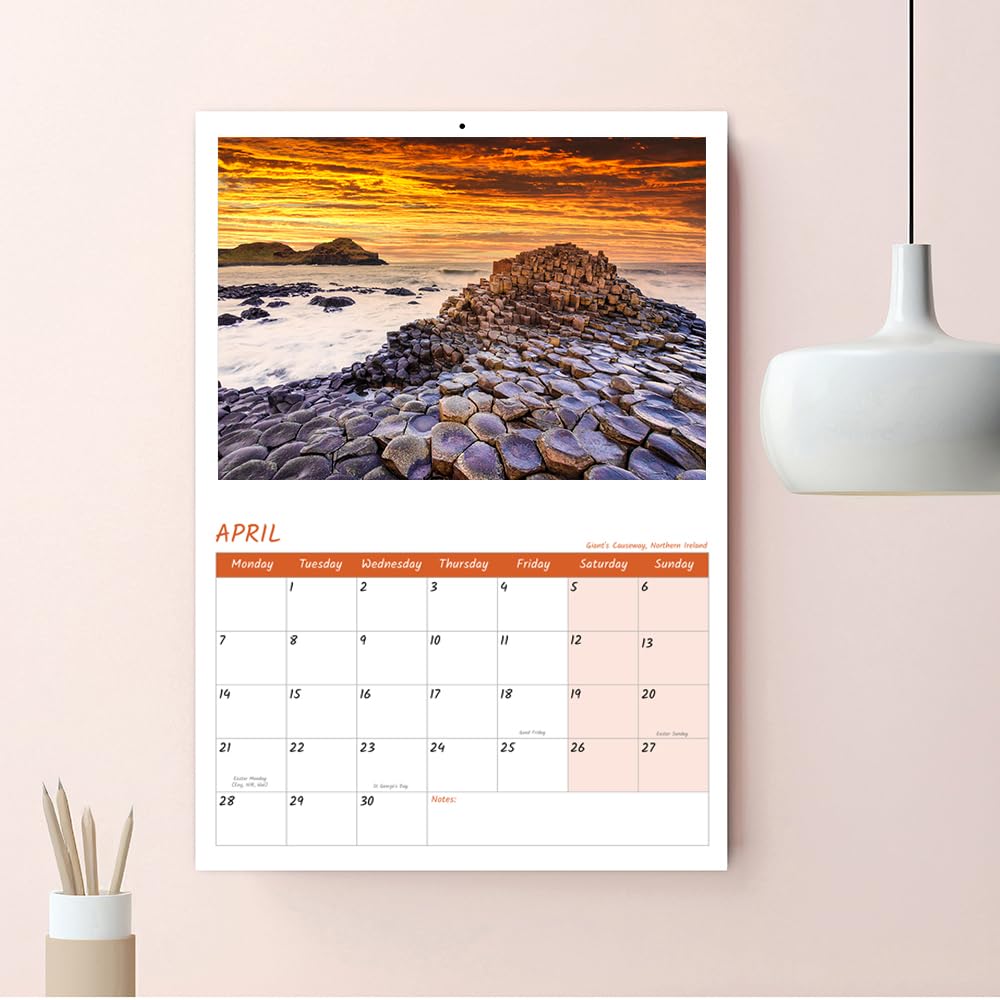 A4 Natural Wonders of the World Calendar 2026 12 Month Wall Calendar UK Perfect for Schools Offices and Homes Papa Prints - Image 3