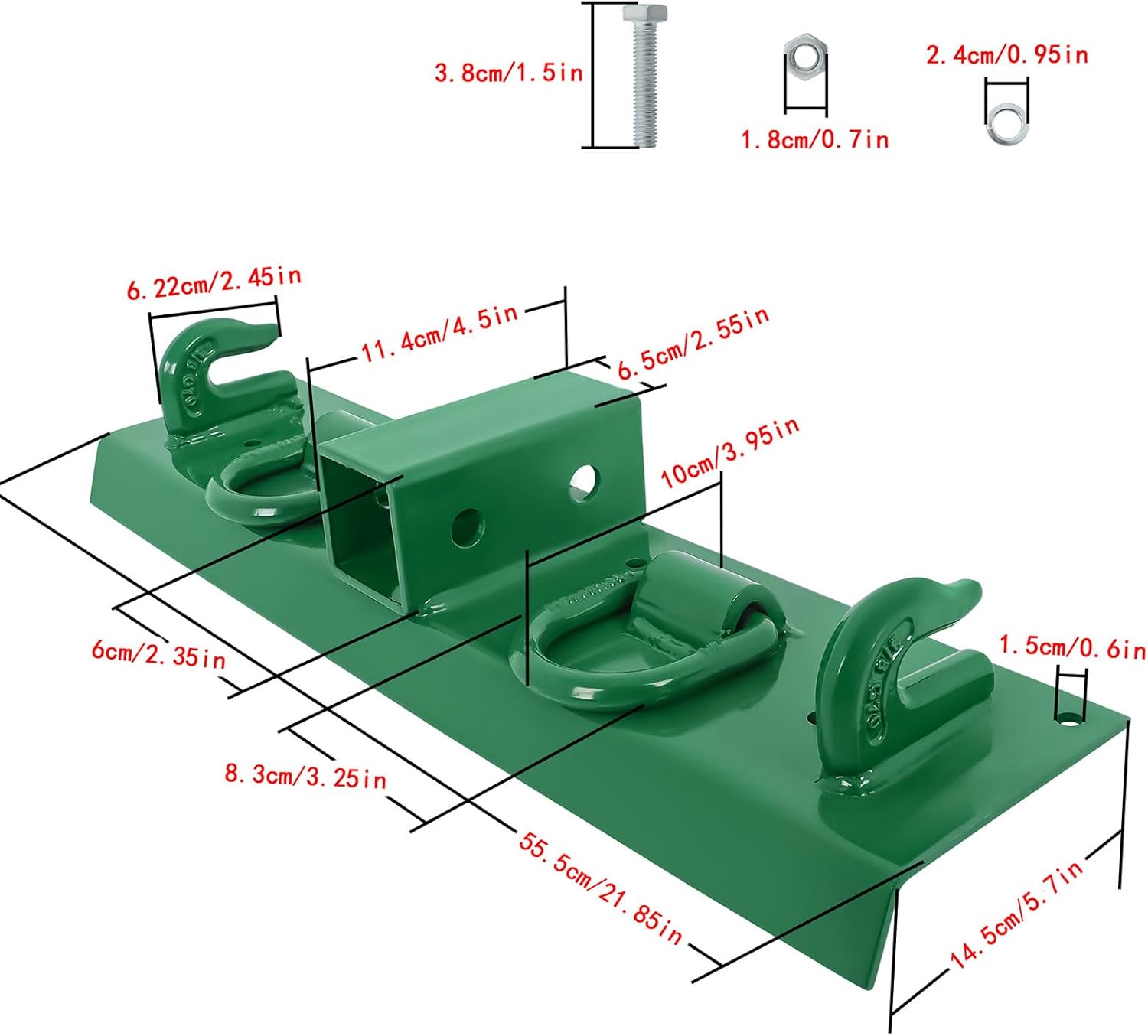 Autoparts 4.96 W x 21.93 Heavy Duty Bolt on Compact Tractor Grab Hooks 2 Receiver Replacement for 1025R 2320 2520 2720 2025R 2032R 2038R 3032E 4010 4100 4110 4115