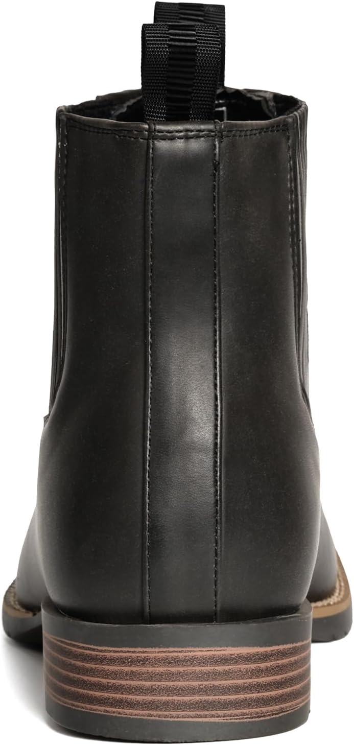 IUV Cowboy Boots For Men Square Toe Ankle Boots Western Chelsea Boot Casual Dress Slip On Men Shoes - Image 4