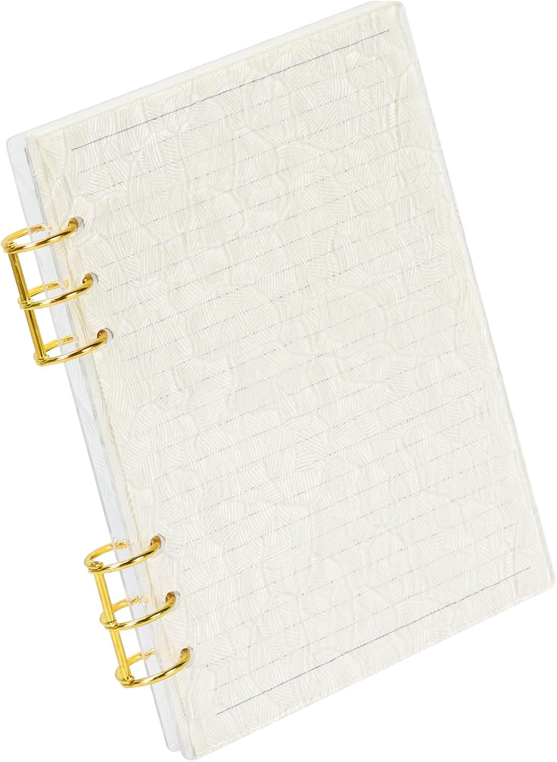 MultiBey Clear Acrylic Binder, A5, Gold 6-Ring Planner for Journaling