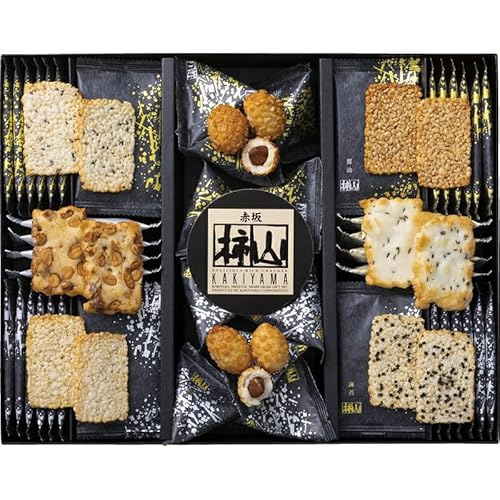 冬の贈り物お歳暮 柿山セレクト 赤坂柿山 慶長(醤油・しぶき海苔・胡麻・うすくち醤油)×各12、慶凰(醤油・塩)×各5、豆柿・かきもち昆布×各4