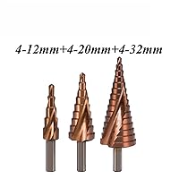 Vista 2 de Cobalt Step Drill Bits HSSCO M35 Cone Hex Triangle Shank Metal Drill Bits Tool Set Hole for Stainless Steel 1Pcs(3PCS Set-1)